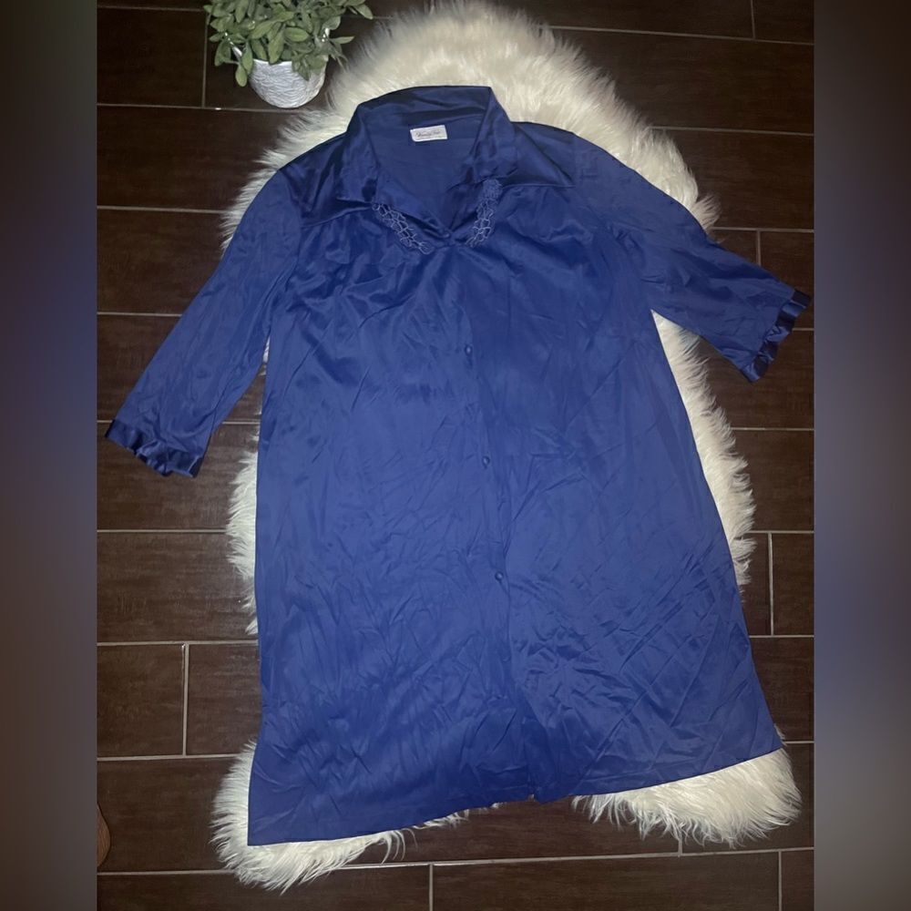 Vanity Fair vintage button down sleep gown sz Large